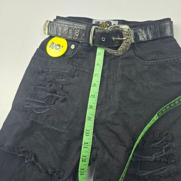 NO! Jeans Lined Shorts Black Denim Distressed Size Juniors 5/6 - Picture 6 of 8